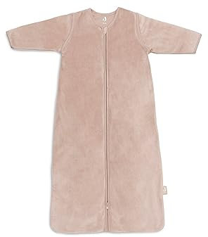 Jollein Schlafsack Baby - Velvet, Wild Rose - 110 cm - Baumwolle - 2.0 bis 3.0 Tog - Abnehmbare Ärmel - Baby Schlafsack - Altrosa
