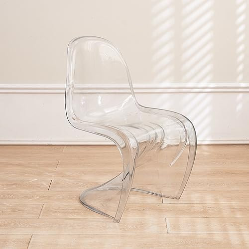 RUANLOV Transparenter Stuhl, einfacher moderner Esszimmerstuhl, kreativer Designer-Acryl-Kunststoff-Stuhl, transparenter Internet-Promi-Stuhl, Make-up-Hocker (A)