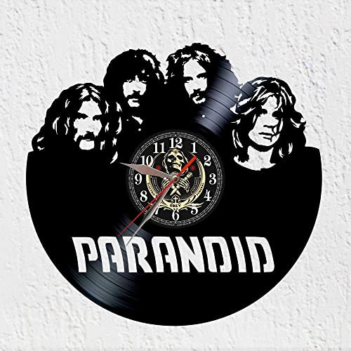 VINY WOODY Wanduhr aus Vinyl-Schallplatte, britisches Band, Heavy Metal und Hard Rock