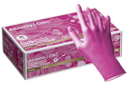 Dentalseven 100 guanti monouso in nitrile per uso medico e alimentare (S, FUCSIA)