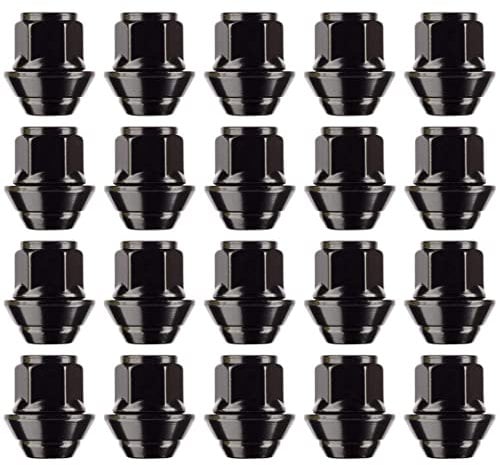 RYBO Set of Black Alloy Wheel Nuts. M12 x 1.5, Taper Washer, 19mm Hex for Use With Ford Alloy Wheels & More (20)