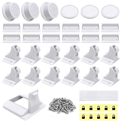 Gemtte Magnet Kindersicherung Schrank und Schubladen, 12 Stück Magnetisches Schubladensicherung Baby Schlösser mit 3 Schlüssel, Unsichtbare Schranksicherung für Kinder, Ohne Bohren und Schrauben
