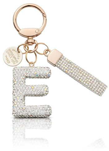 MORSUNBELA Porte-clés pour fille - Lettre - Porte-clés à paillettes - Strass - Porte-clés pour femme, e, M