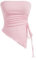 GORGLITTER Damen Tube Top Trägerloses Top Schulterfrei Sommer Tops Asymmetrisch Bandeau-Top mit Seitenschlitz Rosa M