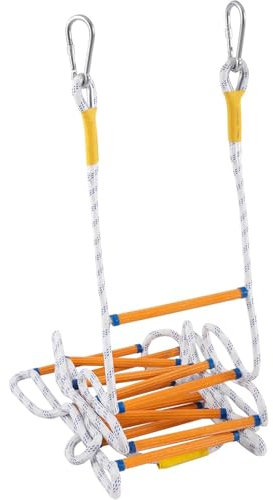 Seilleiter, Notfall-Feuerrettungsleiter Flammfeste Sicherheitsseil-Leiter mit Haken, schnell zum Einsatz robust, Gewichtskapazität bis zu 2000 Pfund(40FT/12M)