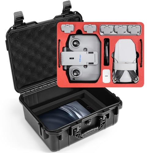 FPVtosky Drohne Mini 2 SE/Mini 4K Koffer Zweischicht Kompakt Tasche für DJI RC-N1/N1C Wasserdicht Tragetasche für DJI Mini 4K/Mini 2/Mini 2 SE Zubehör