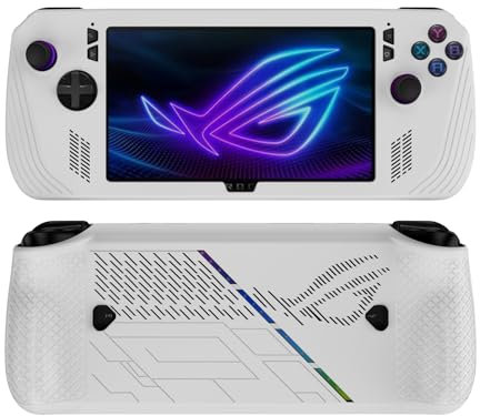 JOYSOG Coque de Protection en Silicone pour Console de Jeu Portable ASUS ROG Ally X - Antidérapante et Anti-Rayures - Blanc