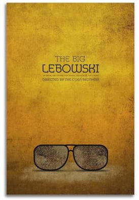 YXWOYNHY Filmposter The Big Lebowski, dekoratives Gemälde, Leinwand, Wandposter und Kunstdruck, moderne Familienschlafzimmer-Dekoration, Poster, 20 x 30 cm
