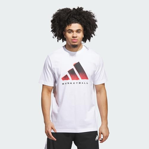 adidas Herren adidas Basketball Graphic T-Shirt, White, XXL