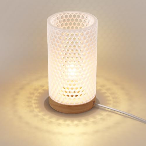 LIGKIN Moderne Tischleuchte Nachttischlampe Einfacher Stil 3D-Lampenschirm Mit G9 Glühbirne Tischlampe Nachtlicht Deko für Schlafzimmer Büro Lesen