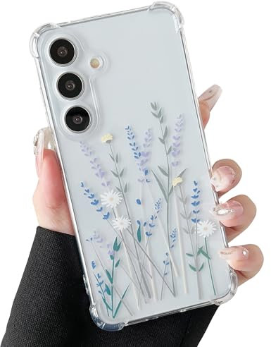 ZTOFERA Hülle für Samsung Galaxy A16 5G/4G, Transparentes Klares Weiches TPU Hülle mit Blume Muster, Ultra Dünne Kratzfeste Silikon Gel Schutzhülle für Samsung A16 - Lavendel
