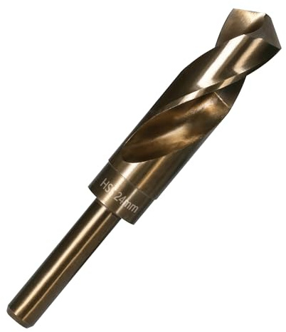 Vearter Foret hélicoïdal 24 mm HSS M2 pour métal, avec tige réduite de 12,7 mm, changement rapide pour acier inoxydable, cuivre, aluminium, alliage de zinc, bois et plastique