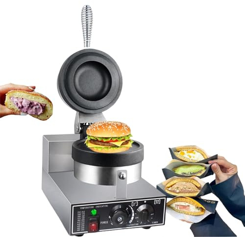 Máquina para Hacer Waffles Eléctrica, Prensa para Panini, Sandwichera, Máquina para Hacer Helados, Brioches, Hamburguesas, Control de Temperatura Independiente para Panaderías y Restaurantes,220V