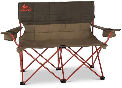 Kelty Loveseat Campingstuhl für 2 Personen (normale Höhe/Bungee) | Bequemer Sitz für 2 Erwachsene, isolierter Getränkehalter, perfekt für Fußballspiele, Hinterhöfe, Konzerte, Roll-Tragetasche