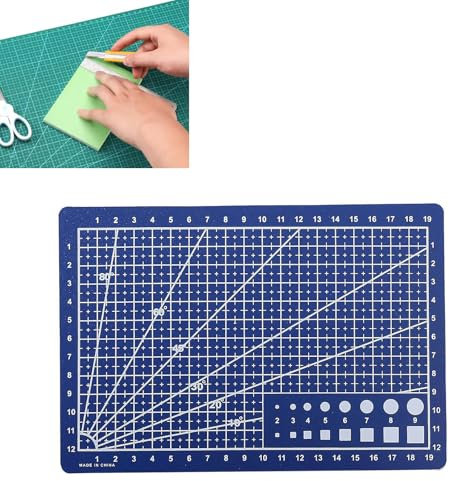 Selbstheilende Nähmatte,A5 Rotationsschneidematte,doppelseitiges 5-lagiges Bastel-Schneidebrett für Stoff,Quilten,Patchwork,Kunst,Hobby-Projekte,Schneidematte zum Basteln,Nähen,Scrapbooking (Blau)