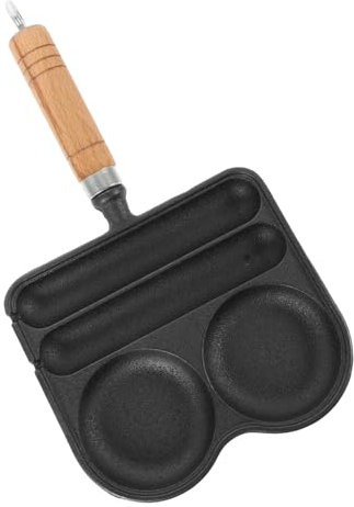 Agashi Antihaftbeschichtete Omelettpfanne Unterteilte Pfanne Frühstückskocher Gusseisen-Minipfanne Bratpfanne