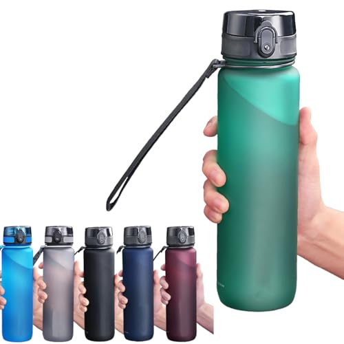 Vyloky Sport Trinkflasche,Sport,softTouch+Sieb-BPA-Frei-Wasserflasche für Uni,Arbeit,Fitness,Fahrrad,Outdoor,Job-Sportflasche aus Tritan-LeichtLeicht,Stoßfes (Eis-Smaragd,1000ML)