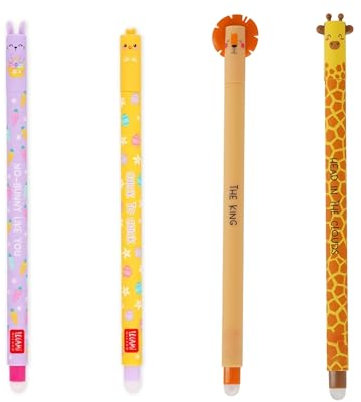 FÜNDIG Gelstifte im Set - Osterset + Löwe + Giraffe - thermoempfindlicher Radiertinte - ohne das Blatt abzunutzen - 0,7 mm Spitze - verschiedene Tintenfarben und Schaftdesigns - 15 cm Länge