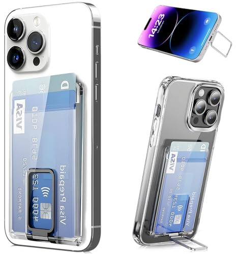 Moorstdel 2 Magsafe Card Holder Apple Wallet Magsafe is a Transparent Magsafe Wallet with Adjustable Holder for iPhone 16/15/14/13/12, Made of Magsafe Card Holder