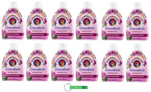 12x Chanteclair I Konzentrate Wäscheparfüm - Parfüm für Kleidung Orchidee und Feige - Wäscheerfrischer 220ml + Beni Culinari Kostenloser Schlüsselanhänger