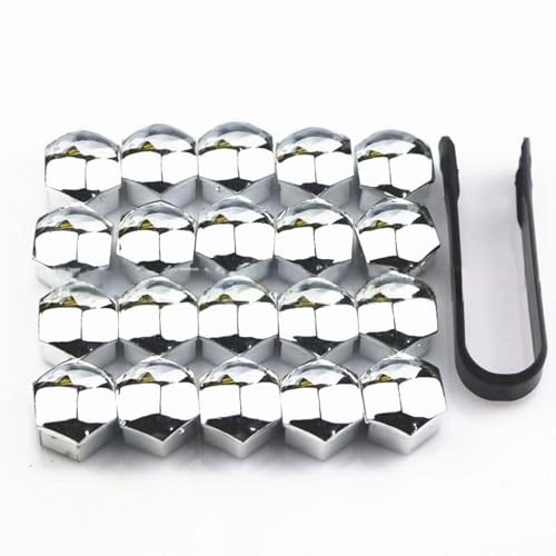 BUVBRJDR 20 Pcs Wheel Nut Caps Bolt Covers, for Dacia Duster 2018-2023 Dust Proof Durable Wheel Hex Nut Bolt Cap Nuts Protection Cap Car Wheel Accessory,A-17mm