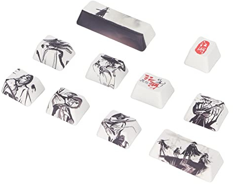 Zerodis Farbenfrohe Tastaturkap -Sublimationsprozess DIY -Tastatur Tastaturkaps, 10 Tastenersatz für die Meisten Mechanischen Tastaturen