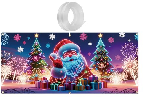 Copertura Porta Garage Natale 3.96x1.83m UV Fluorescente Decorazione