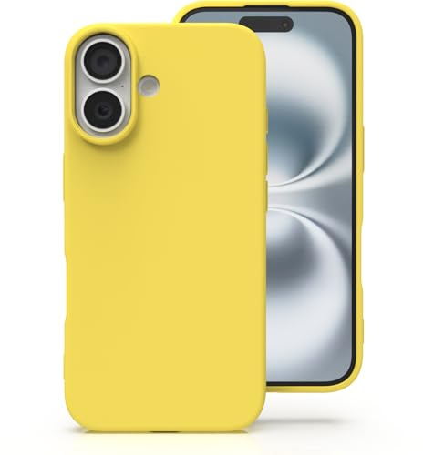 Zuvirelx Silicone Case for iPhone 16 - Yellow | Thin, Non-Slip, Soft Grip, Minimalist, Shockproof, Pocket-Friendly
