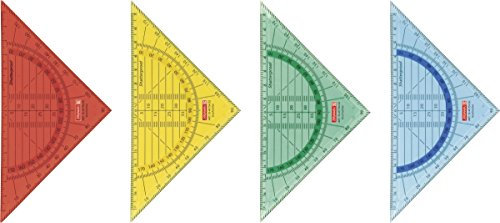 Unbekannt Baier & Schneider Brunnen 104975402 Geometrie-Dreieck / Geodreieck für Schule und Büro 16 cm, bruchsicher, 1 verschiedene Farben) farblich sortiert