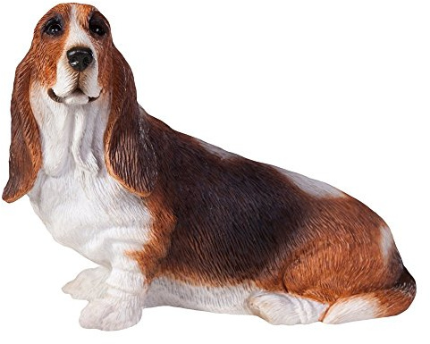 Sandicast Basset Hound Sculpture, Sitting, Small Size