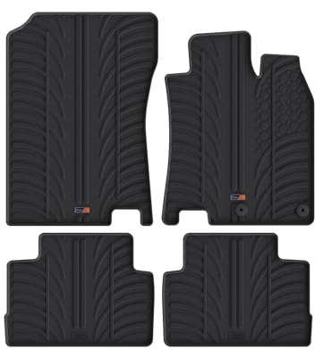 TRAVALL Rubber Car Mats (set of 4) compatible with Nissan Qashqai (2013-2021) Heavy Duty Floor Mats Moulded Premium Mats Easy Clean Black with Clips - Anti Slip All-Weather Protection