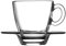 Pasabahce Aqua Servicio Tazas Café con Plato, Vidrio, Transparente, 6 Piezas