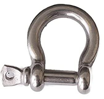 Merriway BH05006 (2 Pcs) Bow Anchor Shackle, A2 316 Marine Grade Stainless Steel M6 (1/4 inch) - Pack of 2 Pieces