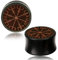CHICNET Damen Herren Plug Flesh Tunnel Ohr Piercing Dehner aus Arangholz Holz mit Gravur Inlay, Double Flared, braun Dunkelbraun, Wikinger Kompass Runen Viking Vegvisir