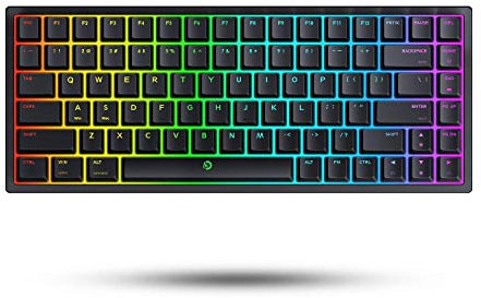 DREVO Gramr V2 TE Teclado mecánico para Juegos Interruptor Rojo con retroiluminación RGB de 84 Teclas 75% TKL Teclado alámbrico USB US Layout