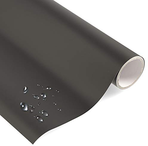 timalo® Premium Möbelfolie selbstklebend uni matt Küchenfolie Klebefolie zum Bekleben von Möbel, Türen PVC Folie Küche Bastefolie Türfolie | Anthrazit-M-200x63cm