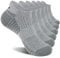 coskefy Running Socks Thick Cushion Ankle Anti-Blister Cotton Trainer Short Athletic Sports Socks for Men Women 6 Pairs
