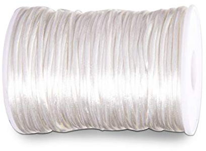 let's make Weiße Satin Rattail Schnur für Baby Zahnen Halskette 100 m DIY Bastelbedarf Holzspielzeug