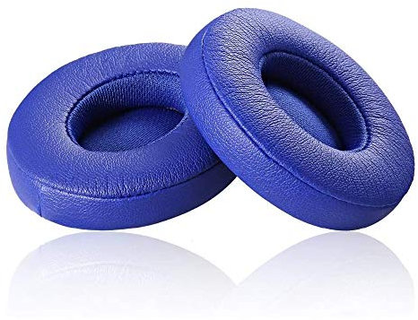 Solo2 Solo3 Earpads Replacement Protein Leather Memory Foam Ear Muffs Cushions Parts Compatible with Beats by Dr. Dre Solo 2.0/3.0 Wireless B0534/A1796 On-Ear Headphones (Navy Blue)