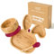 bamboo bamboo Assiette à ventouse pour enfants et tout-petits pour bébés, assiette en bambou entièrement naturel non toxique qui reste froide au toucher pour le sevrage dirigé par bébé (lapin lot)