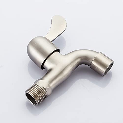 Grifo para fregadero de lavadora de uso doble, frío, grifo de apertura rápida de interfaz G1 / 2 de acero inoxidable, grifo de piscina para fregona, grifo de lavadora, fácil de instalar, para bañera,