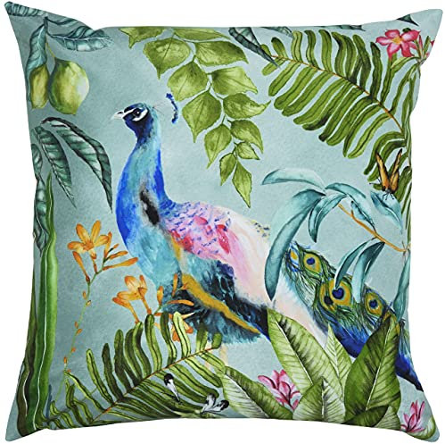Evans Lichfield Pfau-Outdoor-Polyester-gefülltes Kissen, Multi, 43 x 43cm