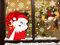 Santa Window Sticker Grandes Pegatinas de Ventana de Navidad Pegatinas Escaparate Navidad Doble Cara Grande Árbol De Navidad Blanco Alces Pegatinas Navidad Ventana de Pared Feliz Navidad 9 hojas