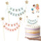 Happy Birthday Tortendeko Geburtstag,2 Glitter Cake Topper Kuchendeko Girlande Kuchendekoration Geburtstag,Gold Sterne Torte Deko für Mädchen Junge Mann Frau Kinder Taufe Torten Dekoration
