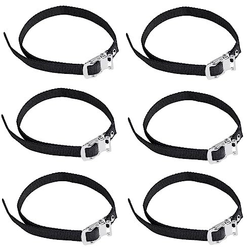 Aatpuss 6 Stück Fahrrad Pedalriemen, Bike Pedal Straps Schwarz, Fahrrad Verstellbarer Zehenriemen, Fahrrad Pedal Anti-Rutsch-Riemen, Bike Peda Straps Schwarz für Fahrräde Mountainbikes (19,68Zoll)