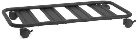 Tecnokit: Carro para apilar, rectangular, acero, plato con ruedas con freno (100 x 40, negro)