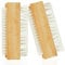 Wooden Nail Brush Double-sided Nail Cleaner with Plastic Bristles for Fingernail, Toenail Cleaning and Scrubbing (Pack of 2)