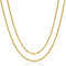 AKA Gioielli® - Herren Damen Kette 18 Karat Gold Vergoldet 925 Sterling Silber - Kordelkette 3mm - 50 cm lang