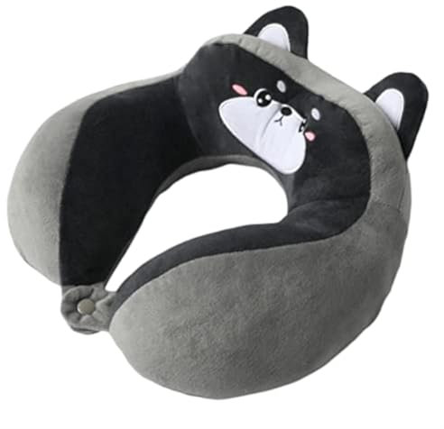 TROYSINC Reisekissen Cartoon-Tier Kopfstütze Reise Schlafkissen für Kinder und Erwachsene,Nackenkissen Reise für Flugzeugstuhl, Zuhause und Büro Schlafkissen (Husky)
