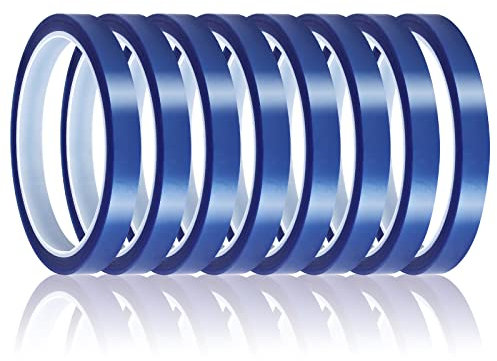 8 Rollen Hitzebeständiges Klebeband 10mmx33m, Wärmeband für Sublimation, Isolierband Hochtemperatur Klebeband ,Polyimid Film Klebeband, Sublimationsband für Elektronik Leiterplatte Wärmeübertragung